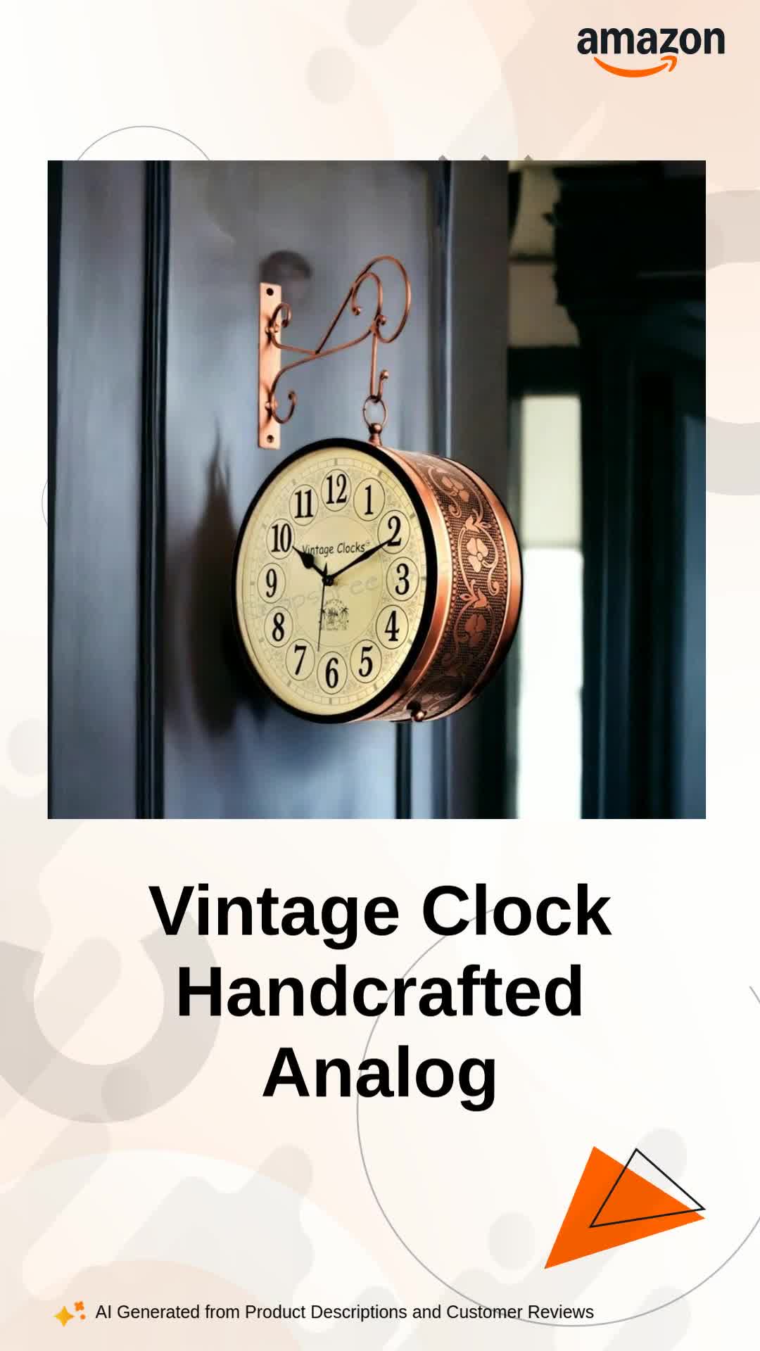 Buy Vintage Clock Iron Handcrafted Double Side Analog Clock With
