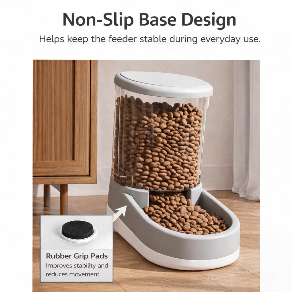 Gravity Pet Feeder and Water Dispenser Set, 8L (4L+4L) fino a 14 giorni, automatico cane gatto alimentatore e abbeveratoio, design trasparente, a prova di perdite, anti-inceppamento, senza elettricità