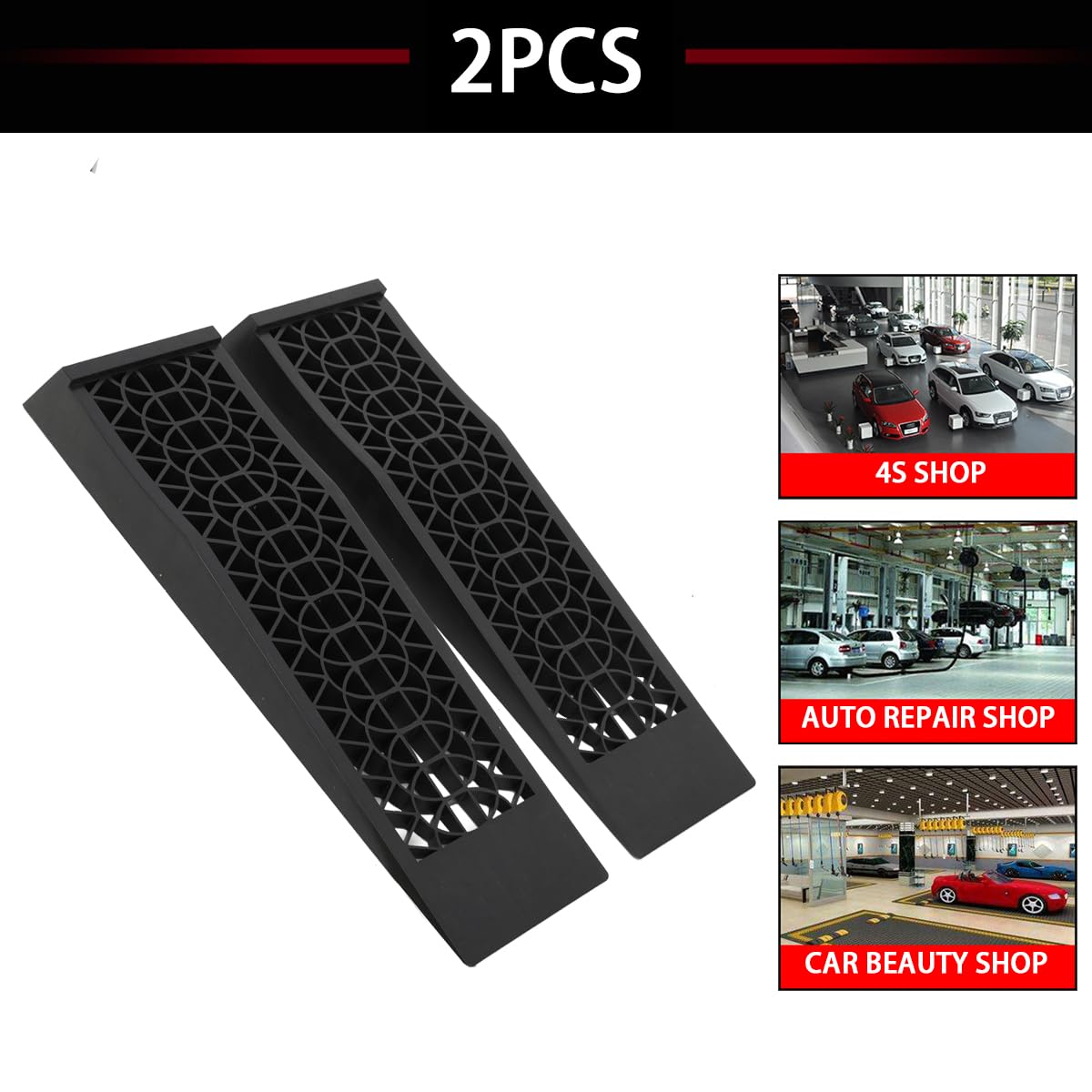 2 rampas 5T para remolque de coche, rampa de mantenimiento de coche de alto rendimiento, plástico superestable, rampas de elevación, cuñas, rampas de plástico, garajes de plástico, rampas de