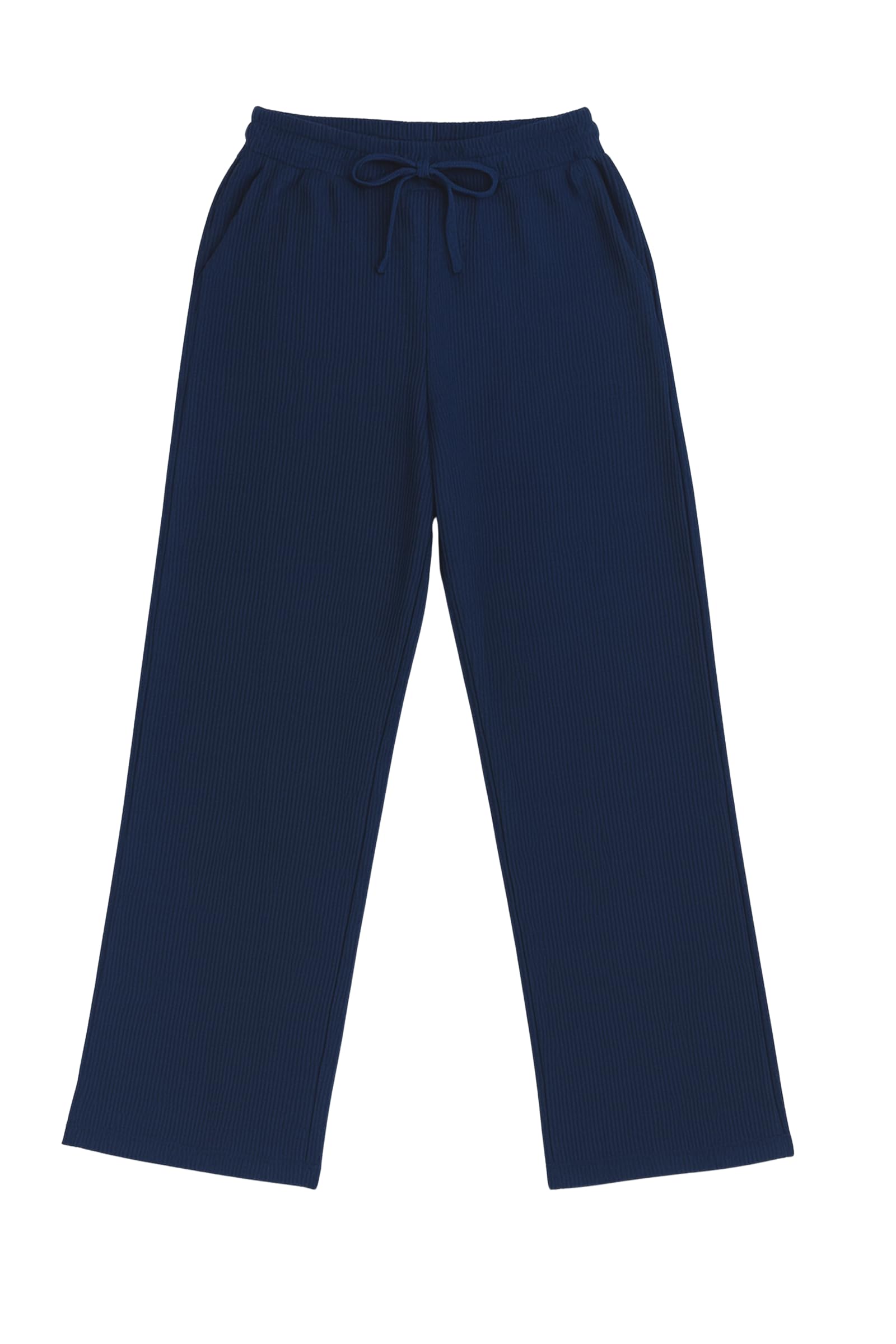 Women’s Premium Ribbed Lounge Pants, Soft Breathable Fabric,Elastic Waist Drawstring, All-Day Comfort Fit, NAVYBLUE XL-image-22