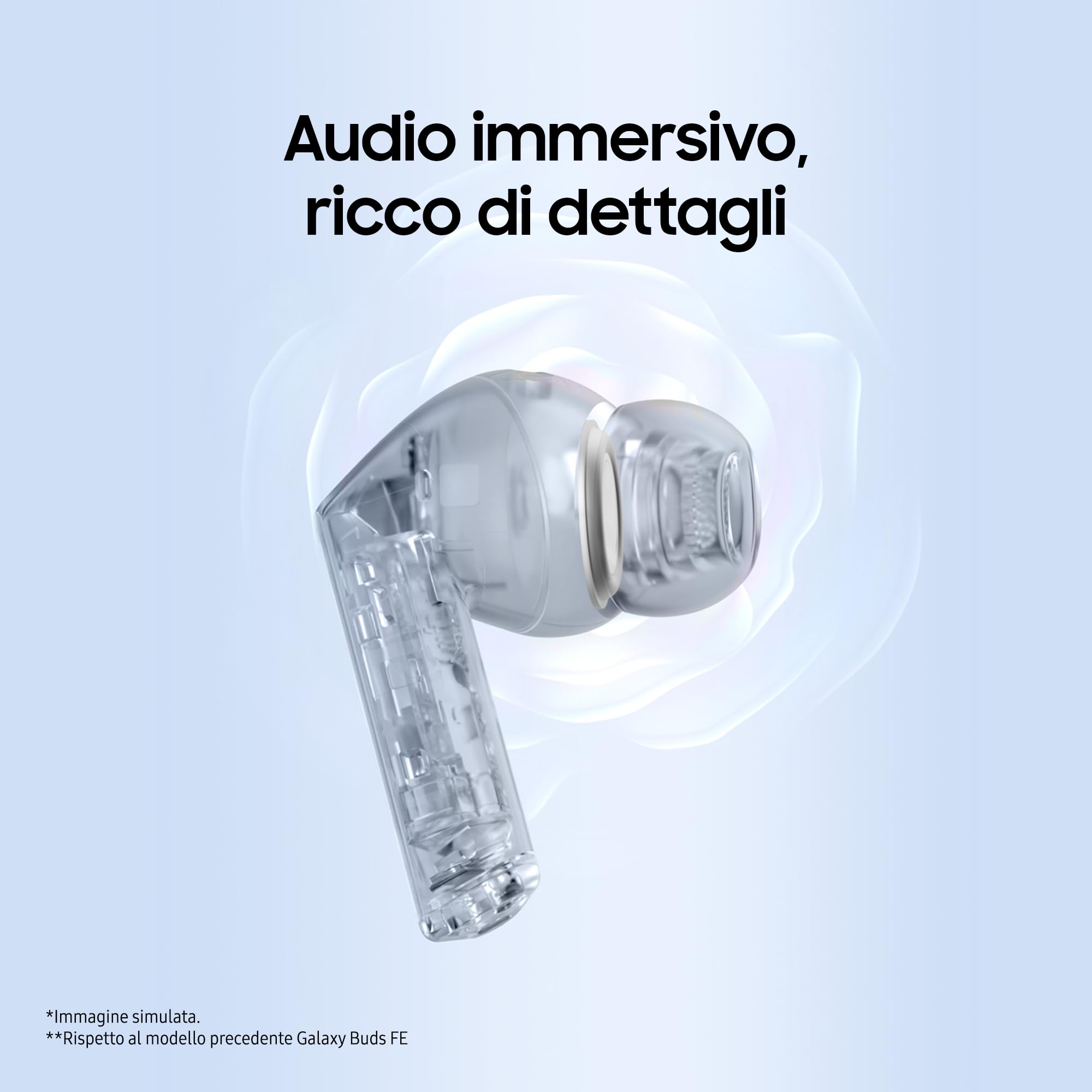 Samsung Galaxy Buds3 FE, Auricolari Wireless, Suono Equilibrato, Audio 360, Cancellazione Attiva del Rumore e Chiamate Nitide, Controllo Semplice, Gemini AI, Black 2025 [Versione Italiana]