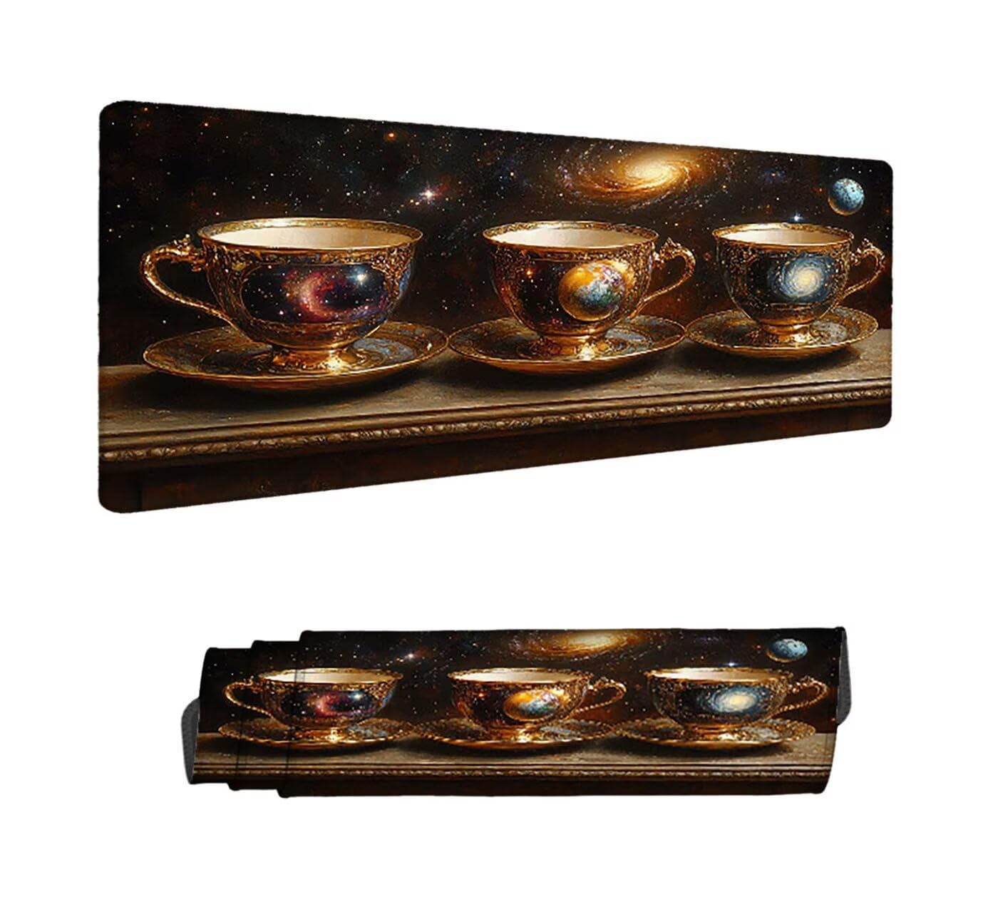 Tappetino Mouse Gaming Cielo stellato Tappetino per Mouse XXL 1200 x 400 mm, Grande Sottomano Scrivania, Impermeabile e Gomma Antiscivolo, Resistente All'usura Mousepad, Tazza da caffè H-11918