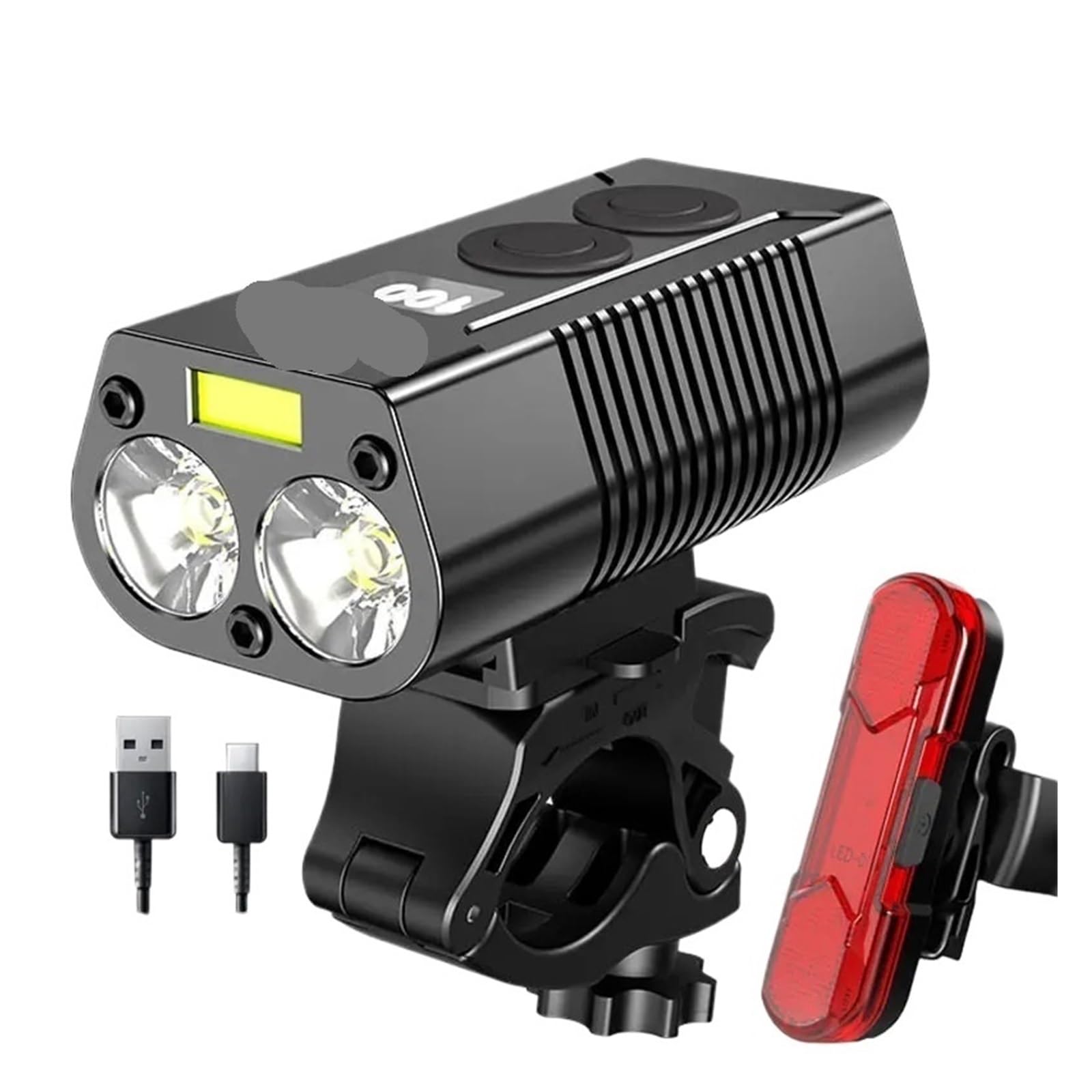 1 luz Delantera de Bicicleta de Aluminio Resistente a la Lluvia de 4000 mAh.