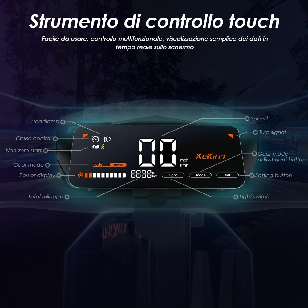 Kukirin G2 Monopattino Elettrico Pieghevole, Batteria da 48V 15Ah, Pneumatici da 10 Pollici, Autonomia di 55 km, Schermo Tattile, Freni a Disco Anteriori e Posteriori, Monopattino Elettrico per Adulti