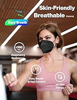 Vista 5 de Boncare Mascarillas KN95, mascarillas KN95 negras, paquete de 60, 5 capas