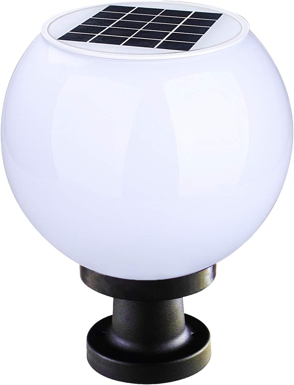 IMISS Lighting LED Solar Post Cap Lights- 5000K Cool White Light ,5-Inch Fitter Base - Outdoor Plastic Waterproof Rust Solar Fence Lights for Pathway,Garden,Patio,Driveway,Yard Fence Deck