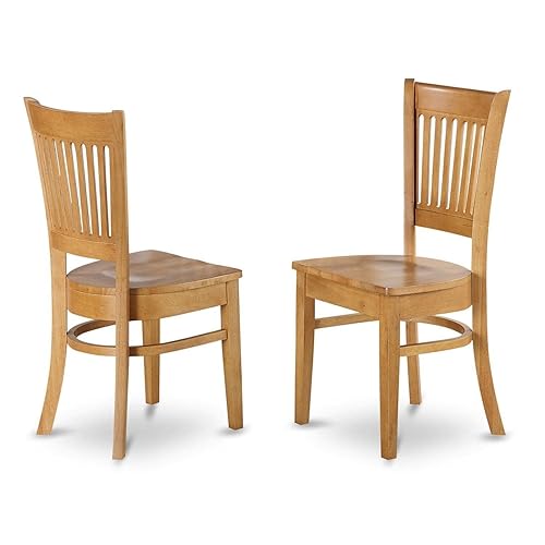 East West Furniture VAC-OAK-W Vancouver Kitchen Dining Chairs - Slat