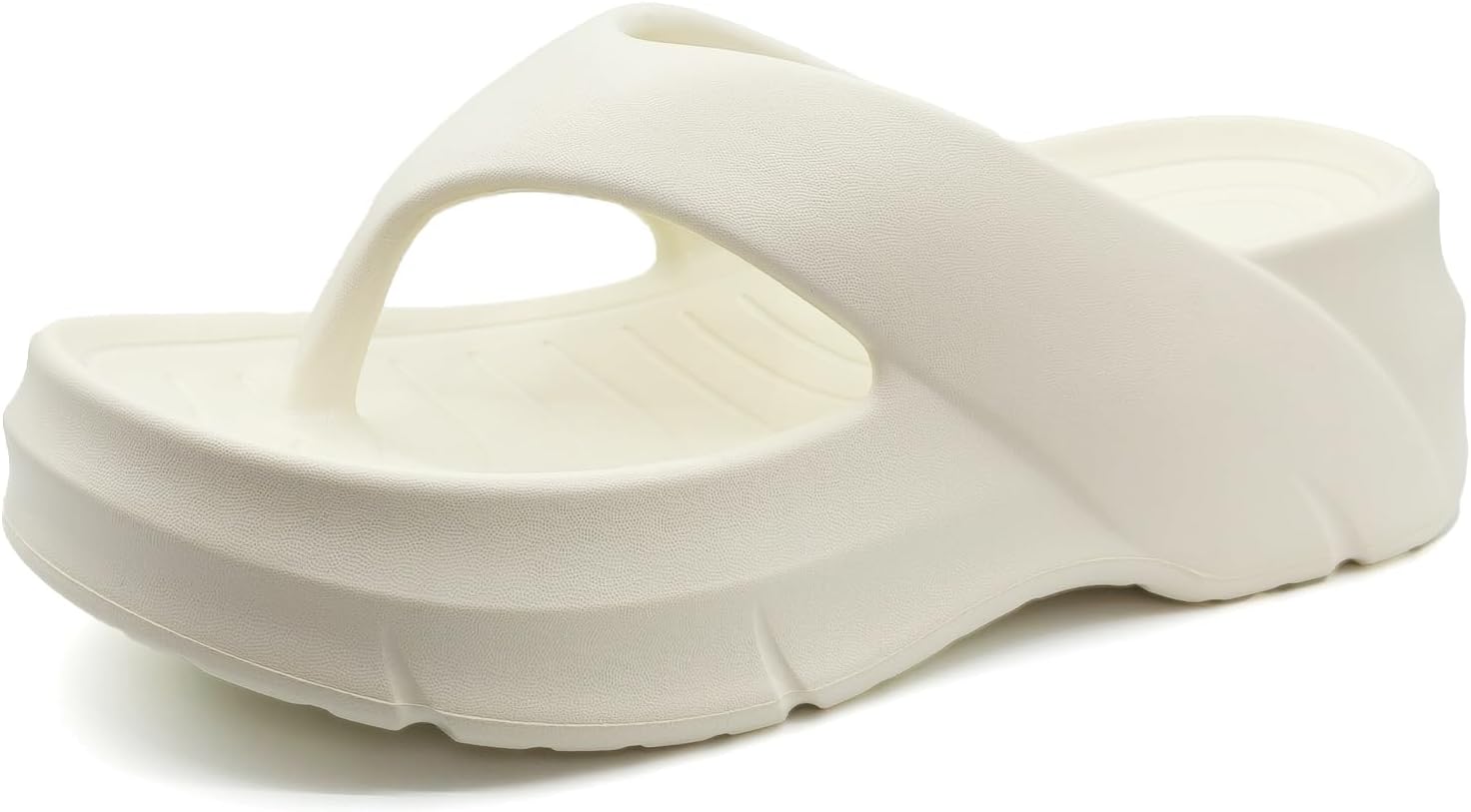Women's Platform Flip Flops With Arch Support Summer Chunky Heeled Slides Casual Comfortable Wedge High Slip on Beach Sandals Thong Slippers