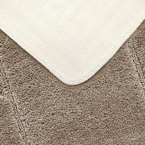 Velosso Super Soft Microfibre High Density Bath Mat Pedestal Mat Set Anti Slip Super Absorbent (Natural), Double - Image 4