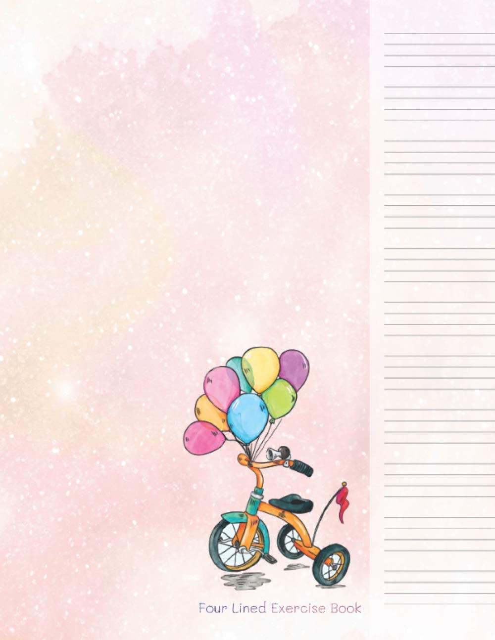 Four Lined Exercise Book: Blank 4 Line Notebook For Kids 90gsm paper : Ideal For Good Practice Handwriting : Four Line Notebook Kids : Four Lines ... Writing : 4 Line Notebook For Handwriting
