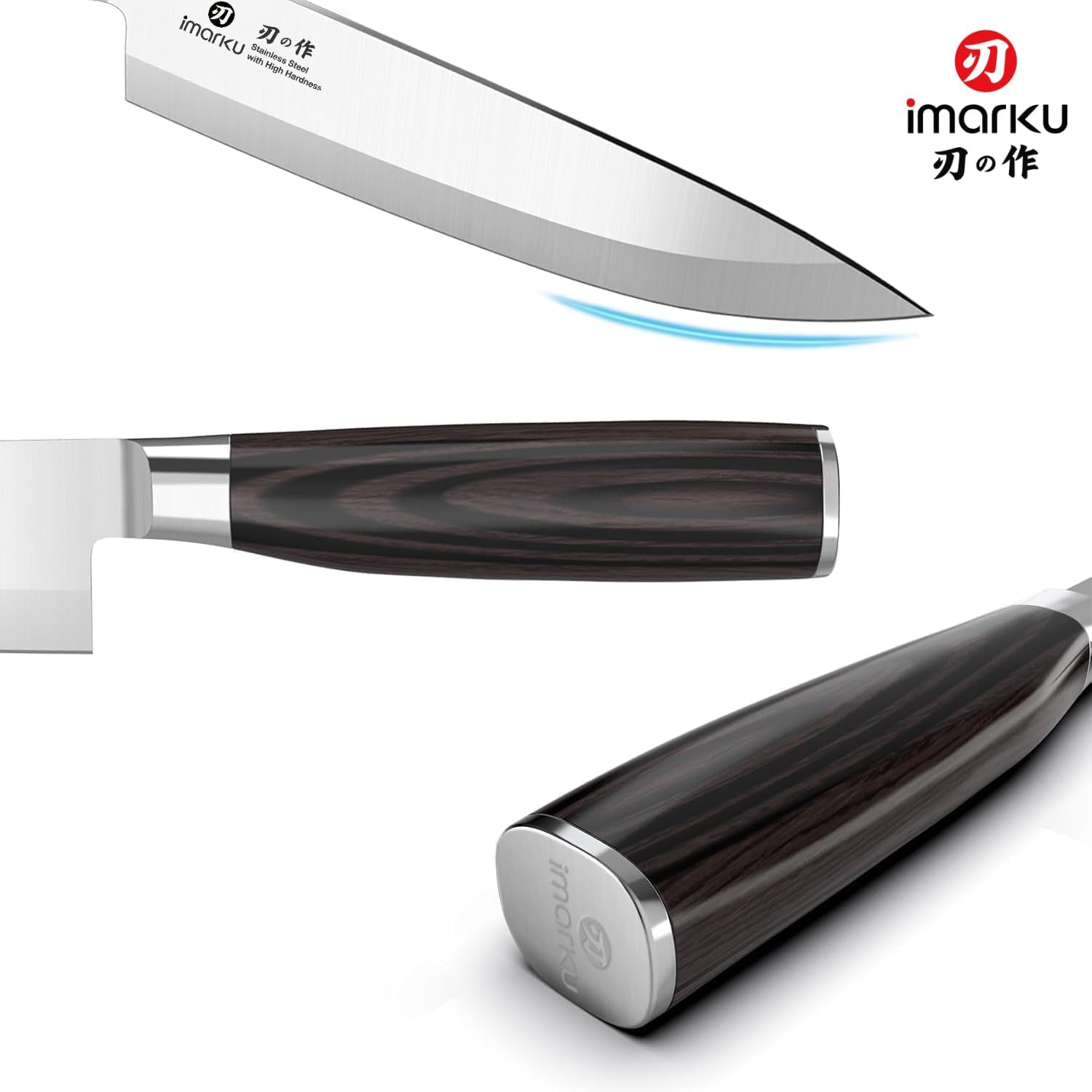 imarku Chef Knife 8-Inch Pro Japanese Kitchen Knife High-Carbon Stainless Steel Paring Knife Ergonomic Handle Rasor Sharp Single-Bevel Edge Birthday Gift for Men