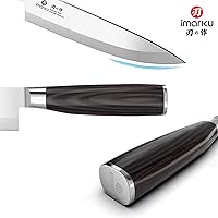 Vista 5 de imarku Cuchillo de chef profesional japonés de 8 pulgadas, cuchillo de pelar de acero inoxidable de alto carbono, mango ergonómico, afilado, borde