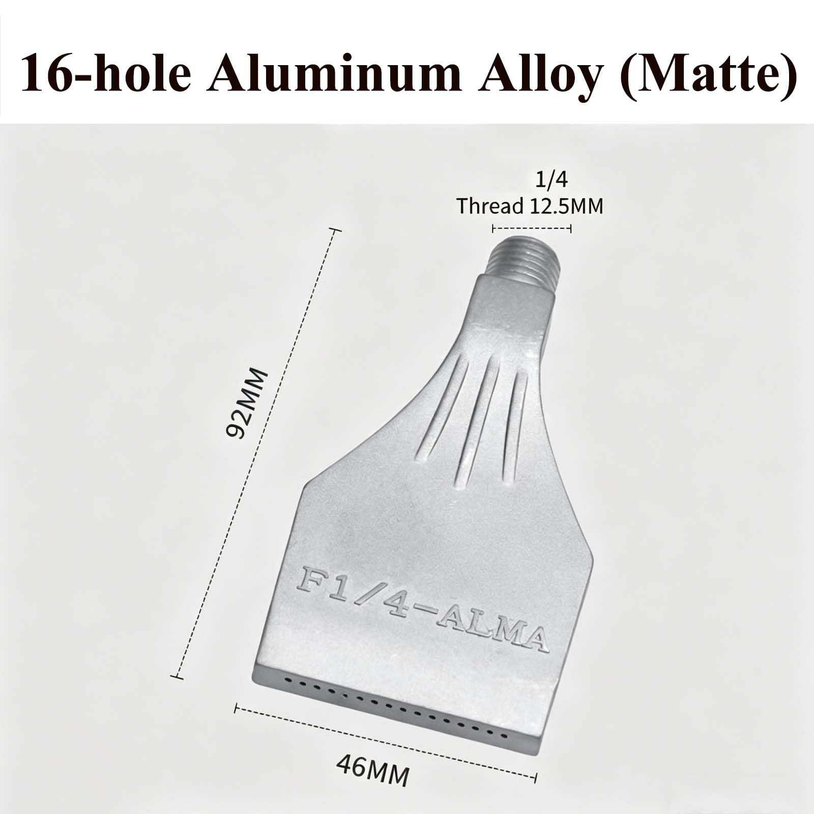 Ugello a getto piatto in lega per lo scarico dell' Ugello del soffiatore di tipo F G1/4 Lama d'aria con orifizio piatto maschio e raffreddamento diverse dimensioni(5pcs,16-hole AL(Matte))