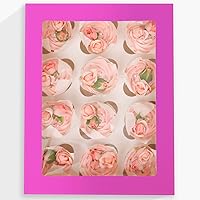 Vista 8 de Bakepacker 12 recipientes para cupcakes, 10 paquetes de cajas para cupcakes de aguacate, 12 cajas para cupcakes con ventana de 13 x 10 x 3.5