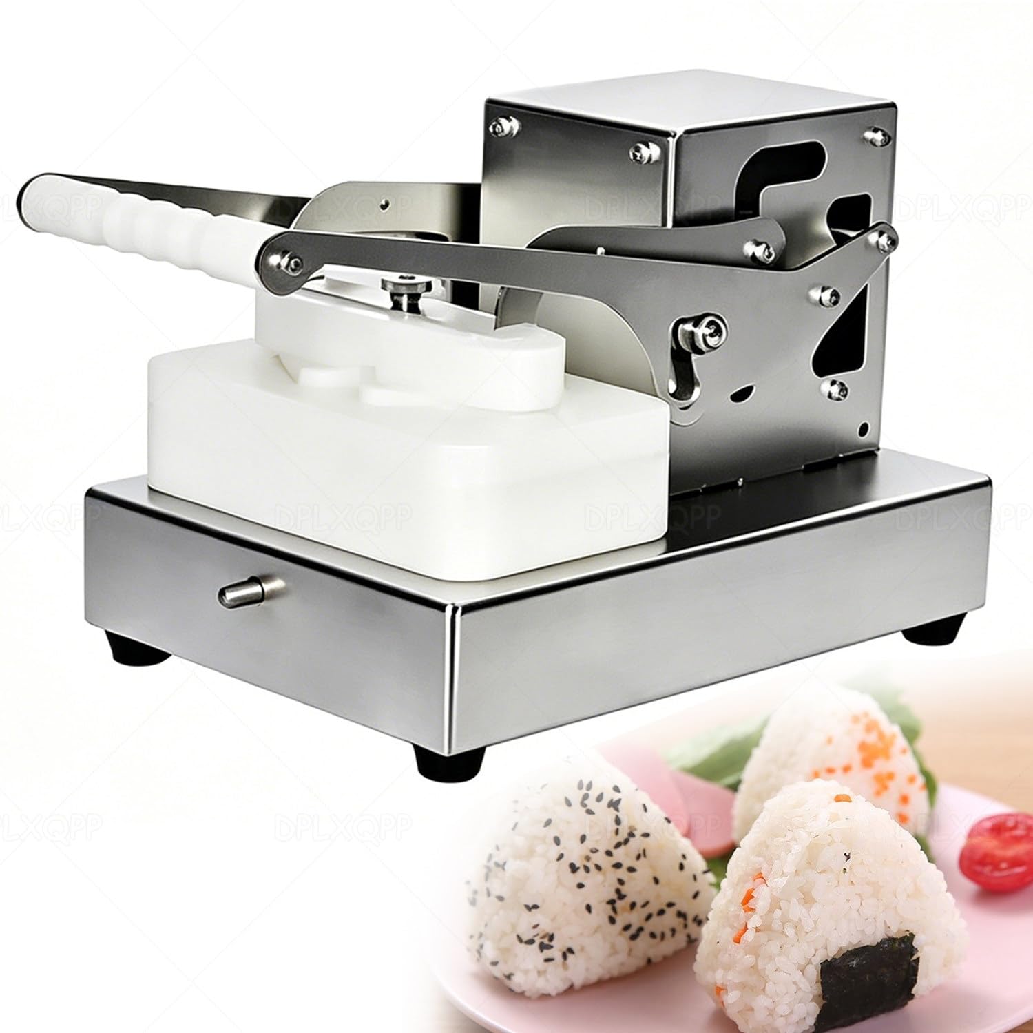 DPLXQPP Rice Triangle Mold,Manual Commercial Onigiri Machine,2 Cavities for 100g Each,Easy One-Click Operation,Versatile for Sushi,Snack Stalls & Homemade Lunches (6kg)