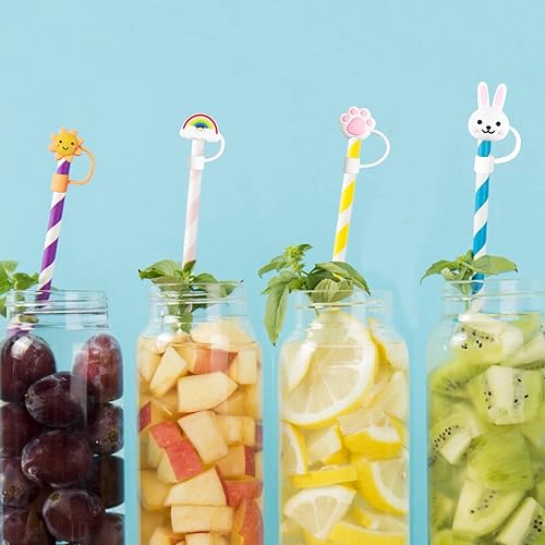 Miniatura 7 de Tapas de pajilla, bonitas fundas de silicona para popotes, protectores de pajilla, cubierta portátil para puntas de pajilla, tapa de popote