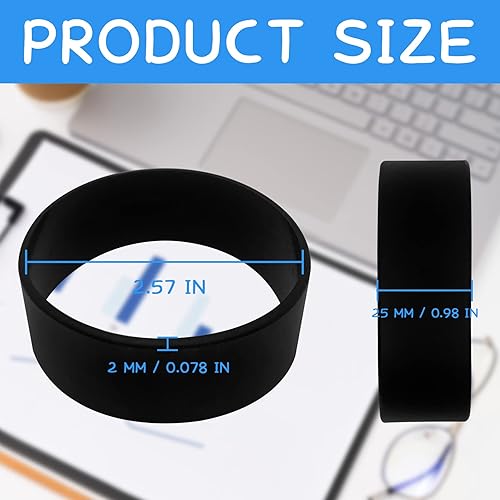 Miniatura 2 de 6 bandas de silicona negras para vasos de sublimación, bandas retráctiles, resistentes al calor, bandas elásticas para evitar fantasmas de
