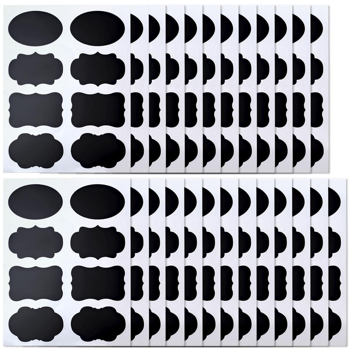 Ebuyerfix 200 Chalkboard Stickers Waterproof Removable Blackboard Sticker Blackboard Labels, Stickers For Labeling, Kitchen Labels For Glass Bottles, Jam Jars