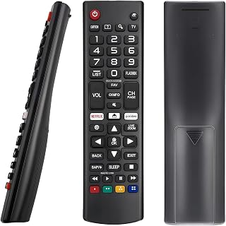 Control Remoto Universal para LG TV, Reemplazo AKB75675304 con Botones Netflix/Prime Video, Compatible con Todos los Modelos LED LCD QLED 4K UHD, 45 Botones, Alcance 20m, Negro