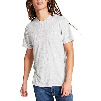 STONE ｜SHORT-SLEEVED ROUND NECK T-SHIRTS (2NS94 A Sun + Stone Men's Regular Fit Jersey Slub Short Sleeve T