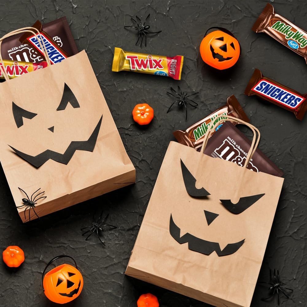 Snickers, M&M's Chocolate con leche, Milky Way y Twix, tamaño divertido, paquete surtido de chocolate, 75 unidades