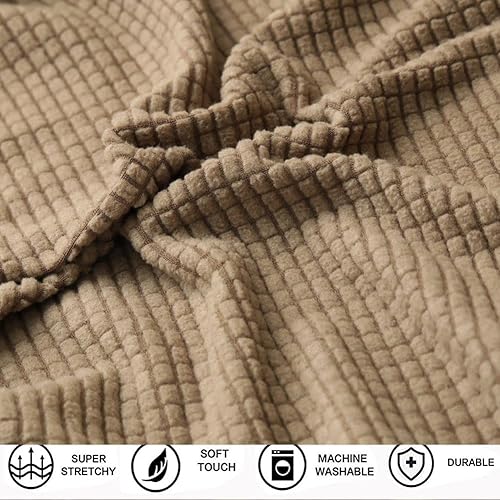 Miniatura 7 de Funda elástica para futón sin brazos con falda de punto jacquard para sofá cama, lavable a máquina, funda de sofá futón, protector de muebles con