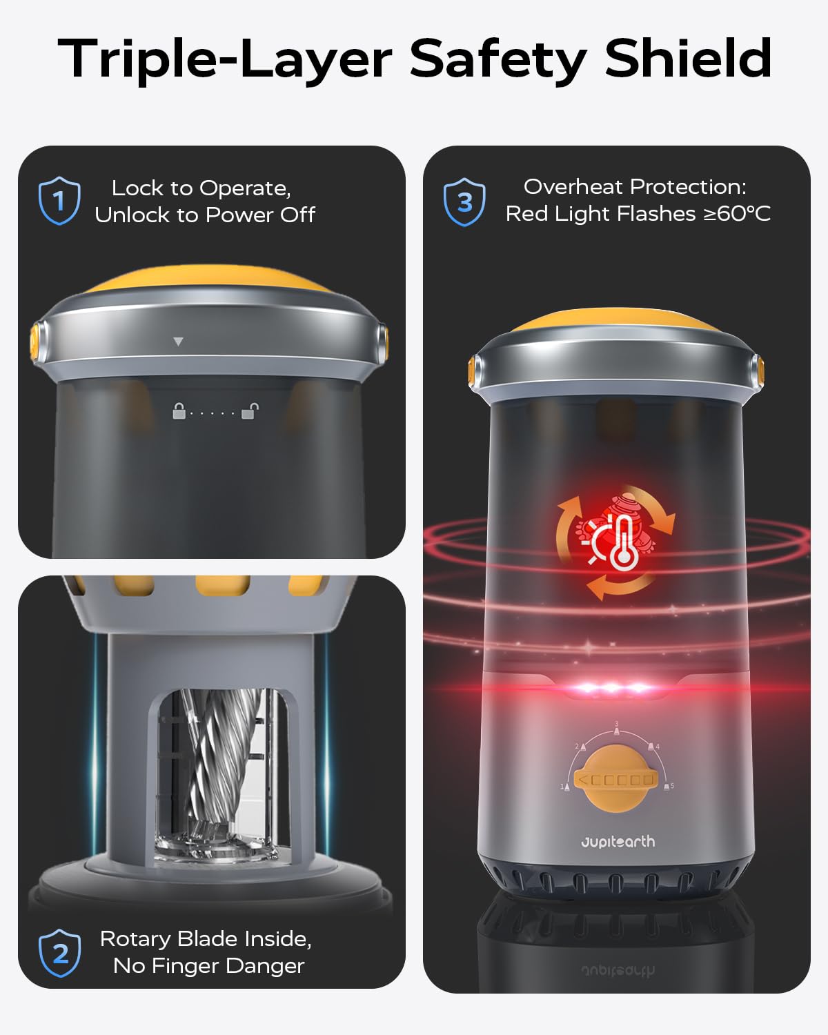 JUPITEARTH Electric Pencil Sharpener for Kids Hands-Free Rechargeable Auto in Out Spaceship Fully Automatic Pencil Sharpener Fits 6 — view 7