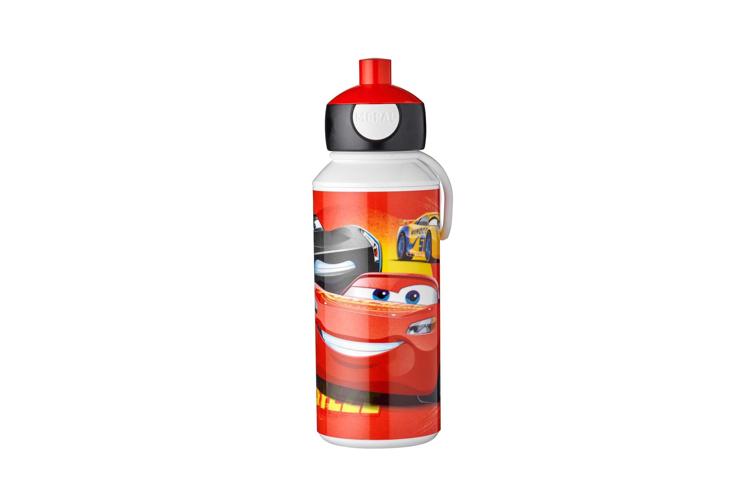 Drinking Bottle Pop-up Campus - Drinking Bottle - Leak Proof Drink Bottle For School - BPA-free & Dishwasher Safe - 400 ml - Cars