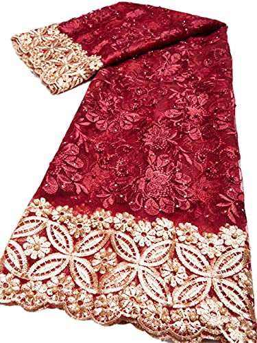 Tela de encaje africano con diamantes, ideal para confeccionar tu vestido de fiesta soñado