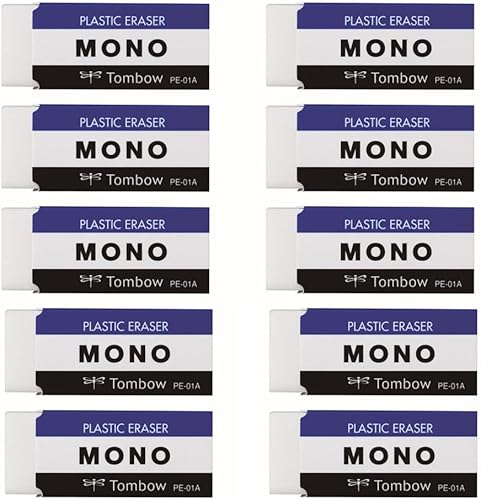 Miniatura 1 de Borrador de plástico Mono, paquete de 10 unidades importado de Japón PE01