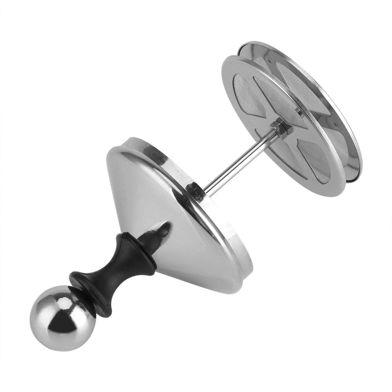 Manuelle Milchschaum, 800ml Edelstahl Milk Frother, Milchaufschäumer Manueller, mit Doppeltem Sieb und Speziellem Drückmechanismus für Milch Cappuccino, Kaffee, Latte, Heiße Schokolade