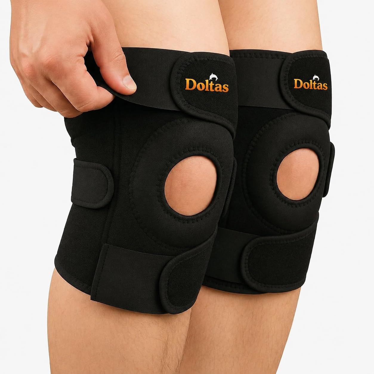 DOLTAS Knee Brace Pair – Compression Knee Cap for Men Pain Relief & Women – Knee Support for Men Gym, Running, Arthritis, Joint Pain, Injury Recovery | (BLACK)-image-18