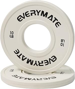 EVERYMATE Change Weight Plates 1.25LB 2.5LB 5LB Set Fractional Plate Olympic Bumper Plates for Cross Training Bumper Weight Plates Steel Insert Strength Training Weight Plates