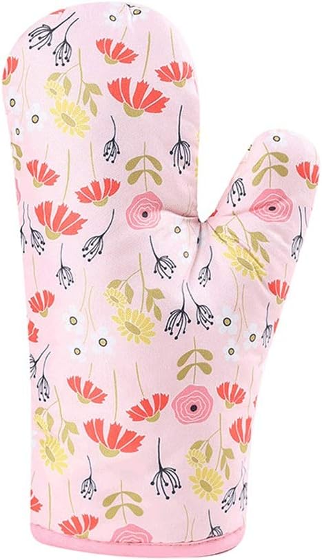 1 Pair Gloves Oven Mitts Soft Polyester Heat Resistant Fashion Baking Kitchen Tools