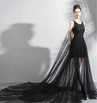 Amazon.co.jp: エレガントな神秘的な黒チュールのウェディング