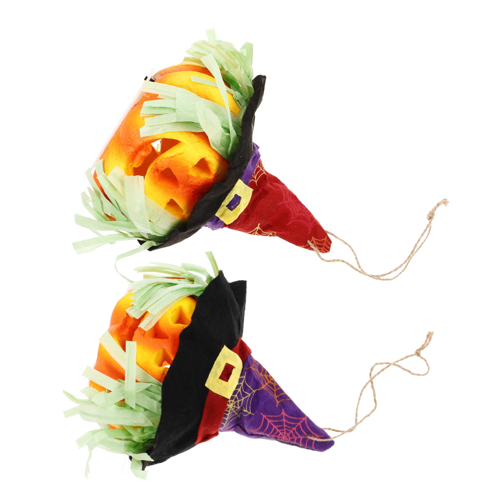 HEALLILY 2pcs -o-Lantern Light Decorations with Giant Halloween Pumpkins Lamp Artificial Pumpkin Lantern Pumpkin Decor Party Hanging Decor Party Scene Layout Props Polyester