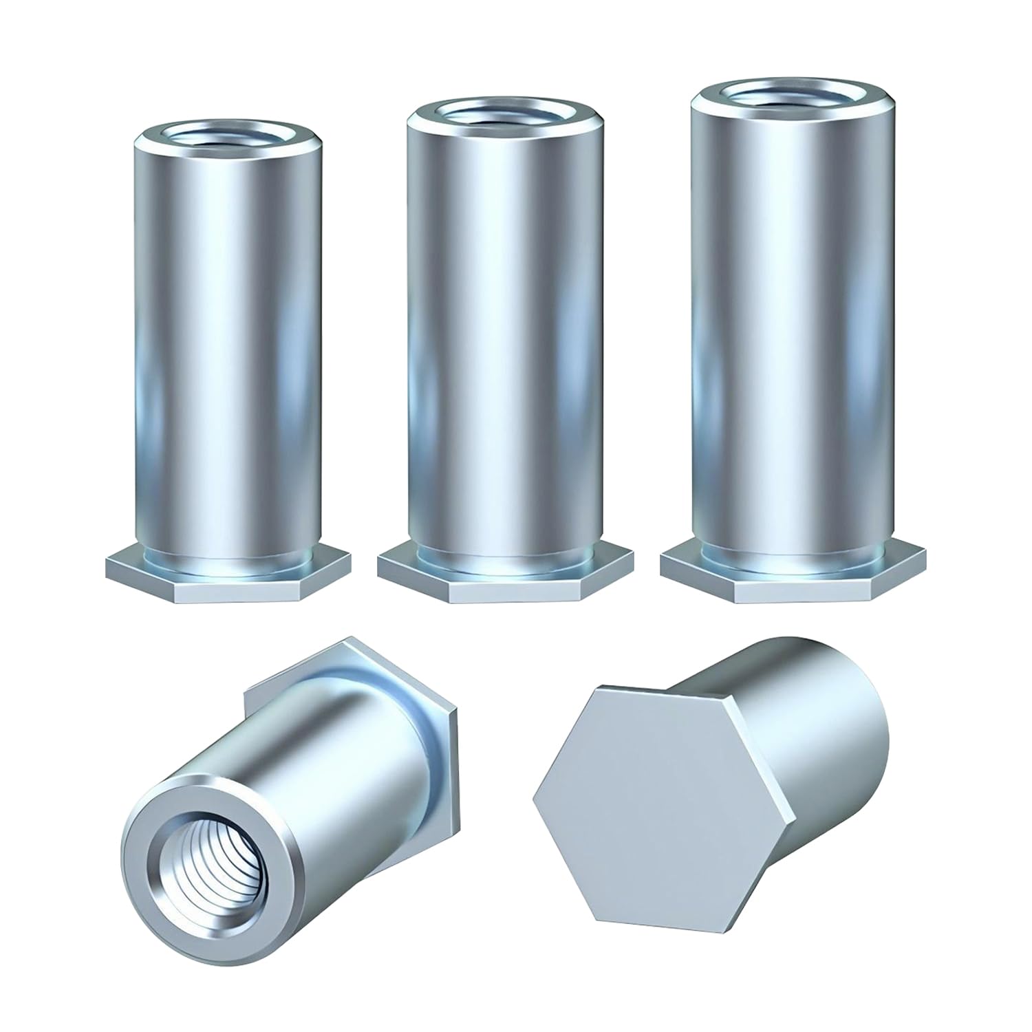 Ctyjia 20 Pcs M4x10mm Rivet Insert Nut, Hexagonal Internal Thread Barrel Nuts, Carbon Steel Cylindrical Nut Locking Screws or Bolts