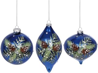 Mark Roberts 2022 Winter Pinecone Ornament - Assortment of 3, 4 Inches, Rustic Winter Wonderland Decorations