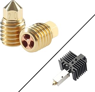 BCZAMD 0.4mm High-Flow Cloned CHTt Brass Nozzle 2Pcs 3D Printer Upgrade Hot End Part for Bambuu Lab X1 - P1P Series VoronDIY Heating Block Compatible PLA - ABS - PETG - TPU 1.75mm Filament Imdinnogo