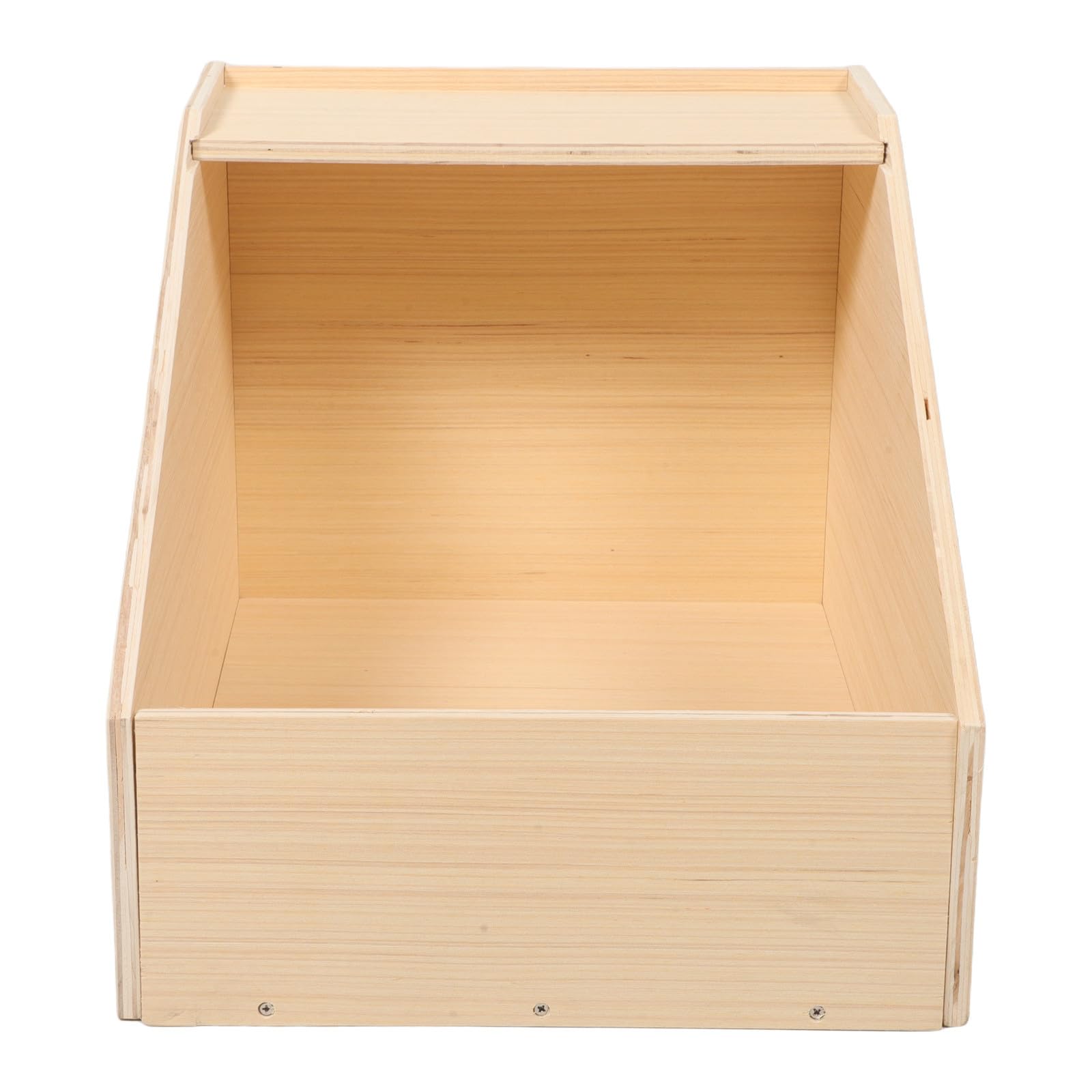 Holz Kaninchenzuchtbox mit Offenem Deckel und Sichtfenster, Beige