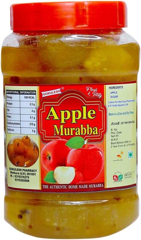 GOKULESH™ Apple Murabba,(pack of 1) natural and organic murabba (500gm)