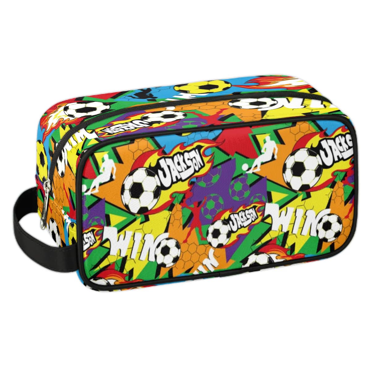 RIRIX Personalized Toiletry Bag for Man Boy, Custom Cosmetic Bag Travel Makeup Bag Shaving Bag Make Up Bag Organizer Christmas Birthday Gift Colorful