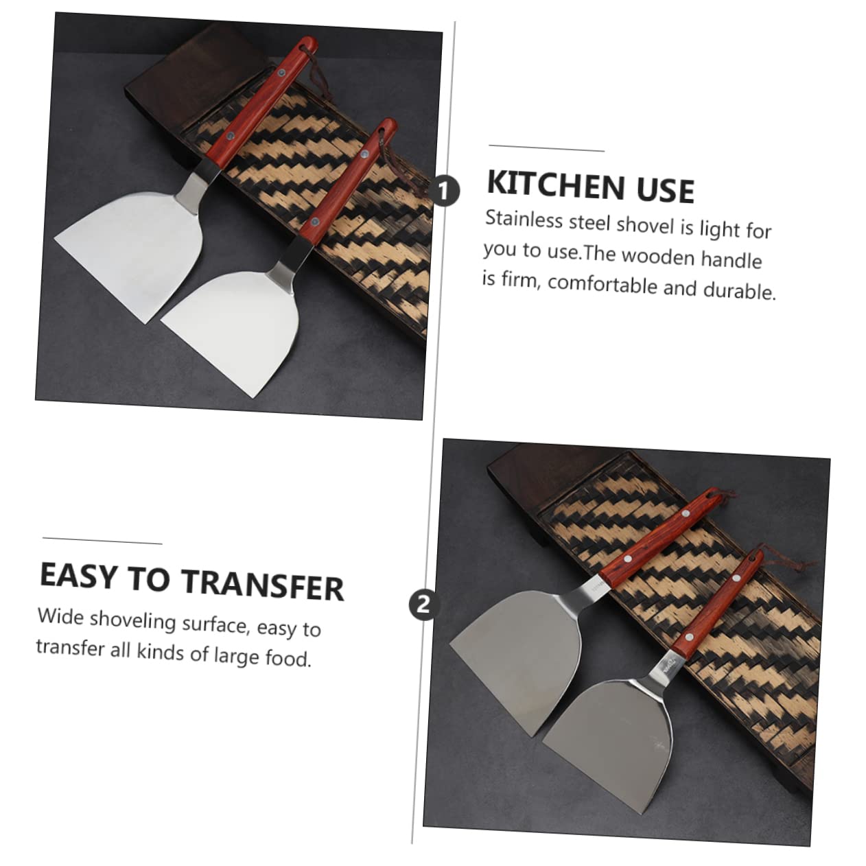 OFFSCH Stainless Steel Pizza Turner Comfortable to Hold Pizza Peel Pizza Server Wide Paddle