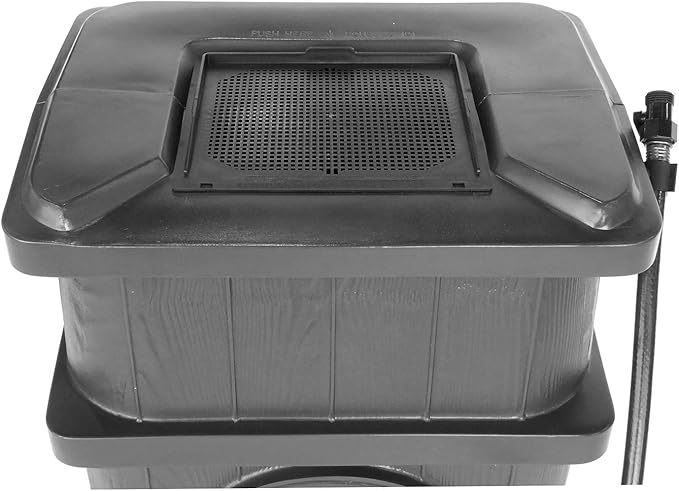 The barrel features a flat back design, making it easy to place against a wall or fence without taking up too much space. The durable construction of the FCMP Outdoor Slim Line Rain Barrel ensures it can withstand outdoor elements and last for years to come. It comes with a spigot for easy access to collected rainwater, making it convenient for watering plants, gardens, and other outdoor areas.