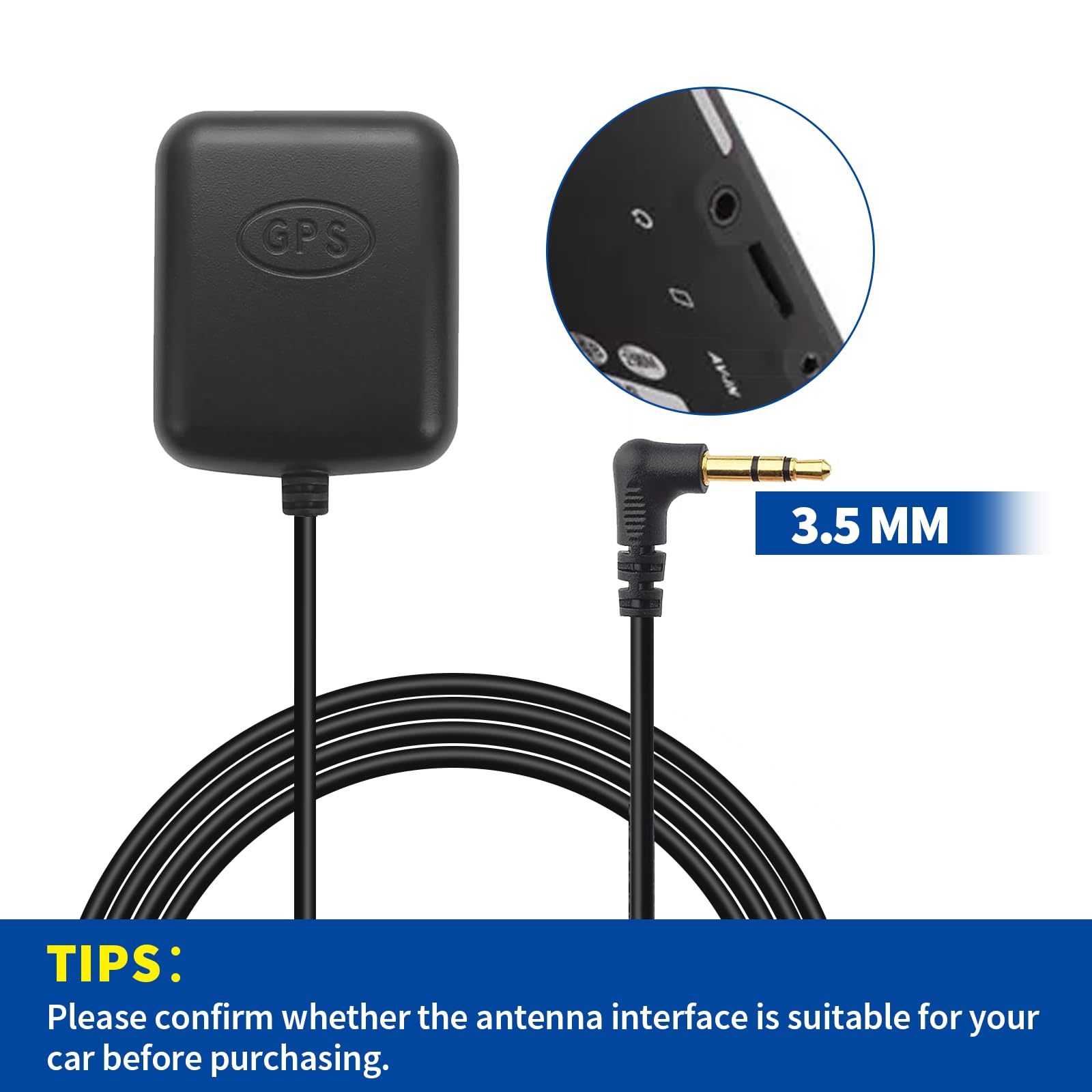 Bingfu Antenna GPS Dash Cam Autoradio Attiva con Adattatore Audio 3,5 mm per Auto Camion SUV Parabrezza Specchio Dash Camera Monitoraggio Sorveglianza della Vedio Registratore DVR Localizzatore GPS