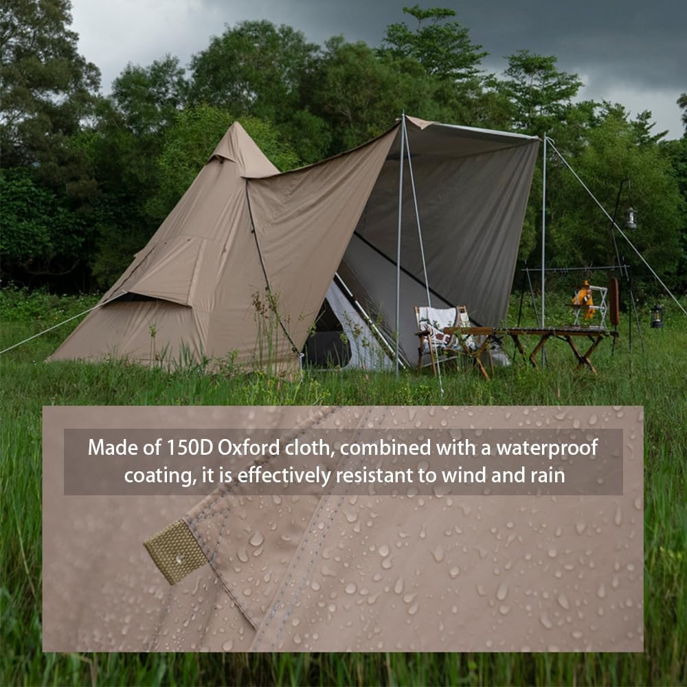 Outdoor Pyramid-Shaped Camping Tent Fully Automatic Tent Oxford Cloth Waterproof Backpacking Tent