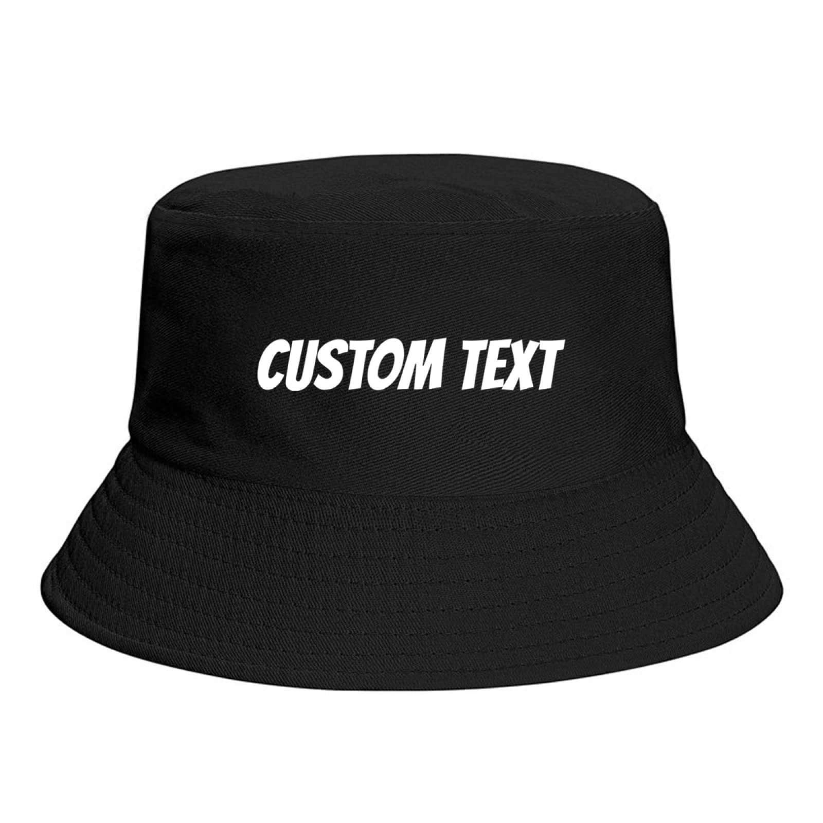 Miujonvy Unisex Black Custom Bucket Hat For Adult Custom Text Bucket Hat Sun Hat For Summer Travel Beach