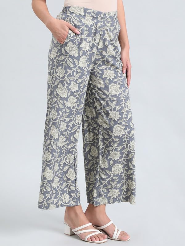 Image of GO COLORS Soft Viscose Printed Palazzo Full Length for Women| Breathable, Mid Rise