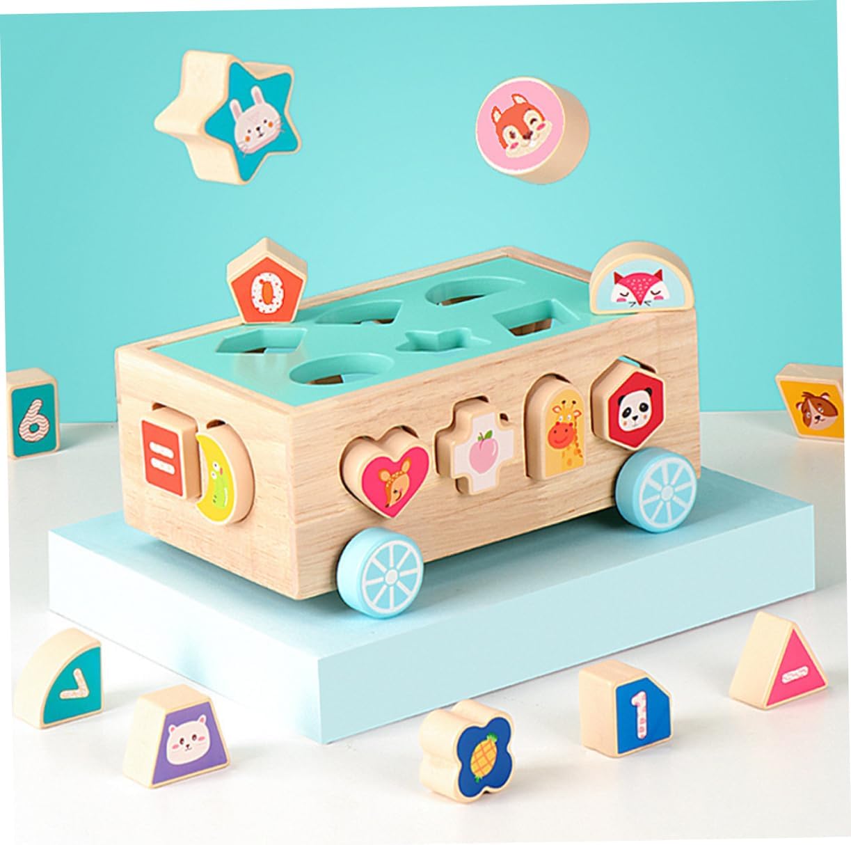 1Set Educational Shape Matching Wooden Plaything for Fun Building Block for Concentration and Fine Motor Skill Development Design for Engaging Play