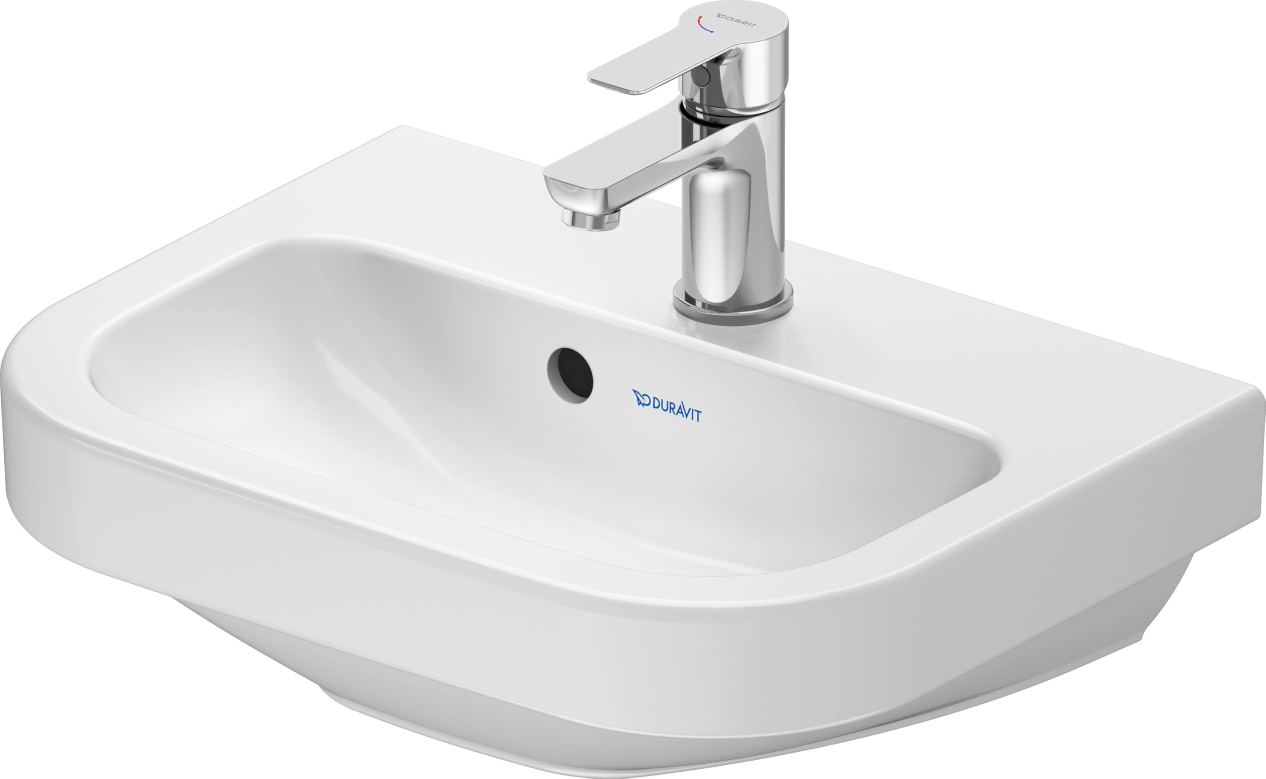 Duravit D-Code lavabo, con agujero para grifo, con rebosadero, 450x335x145mm, blanco alto brillo, 0748450000